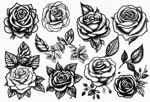 Variety rosebrains flash sheet tattoo idea