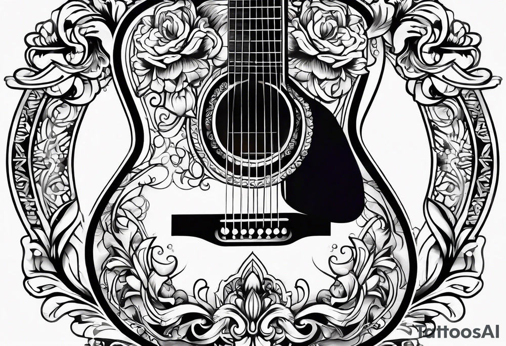 Acoustic Guitar tattoo idea