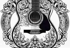 Acoustic Guitar tattoo idea
