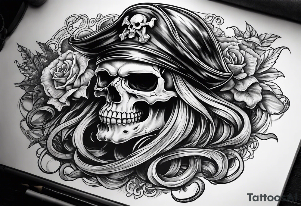 Pirate skull with tentacles tattoo idea