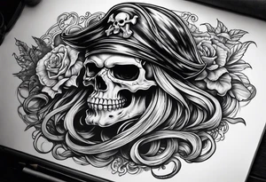 Pirate skull with tentacles tattoo idea