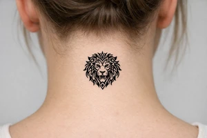 a lion with an ornate flowing mane tattoo idea