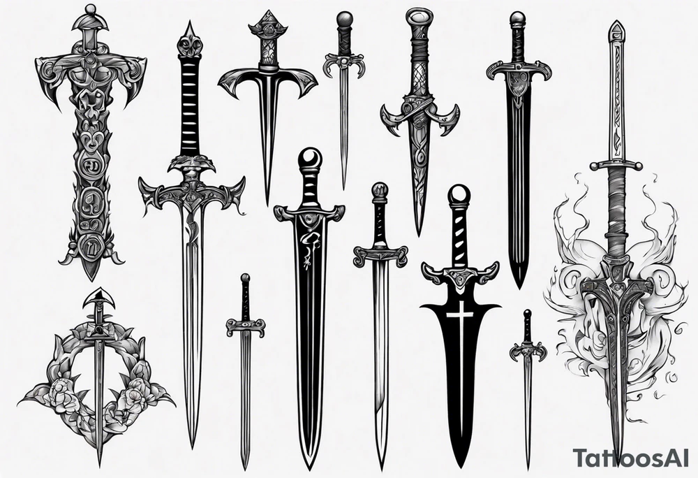 The number 13 and a sword tattoo idea