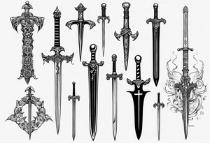 The number 13 and a sword tattoo idea