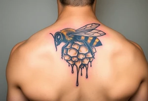 Honey bee hive dripping tattoo idea