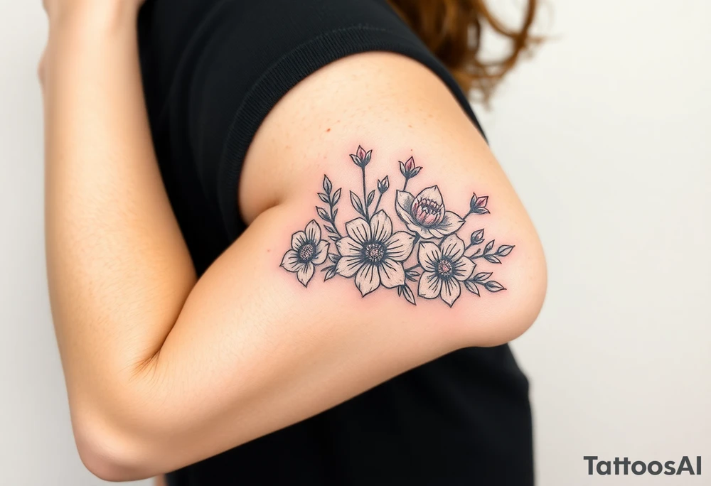 Crown of flowers tattoo idea