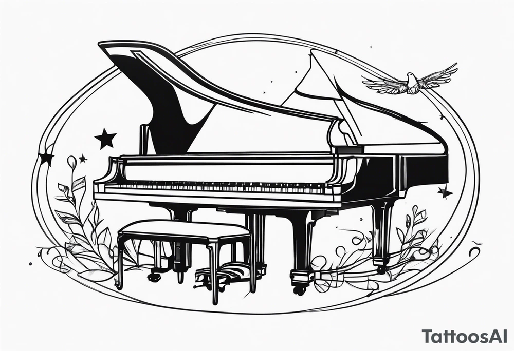 Music with guitar and piano and vocals tattoo idea