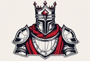 knight in armor traditonal vintage tattoo crown rubies tattoo idea