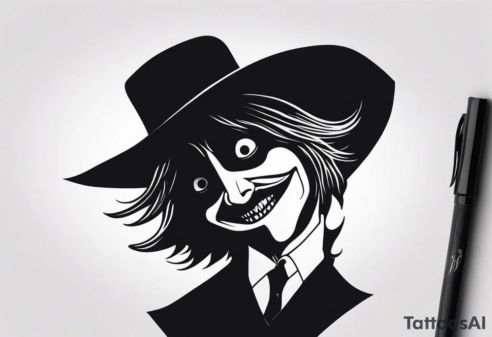 the babadook from the movie in a shadow tattoo idea
