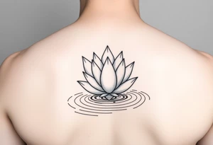 serene lotus flower emerging from sacred waters with ripples tattoo idea