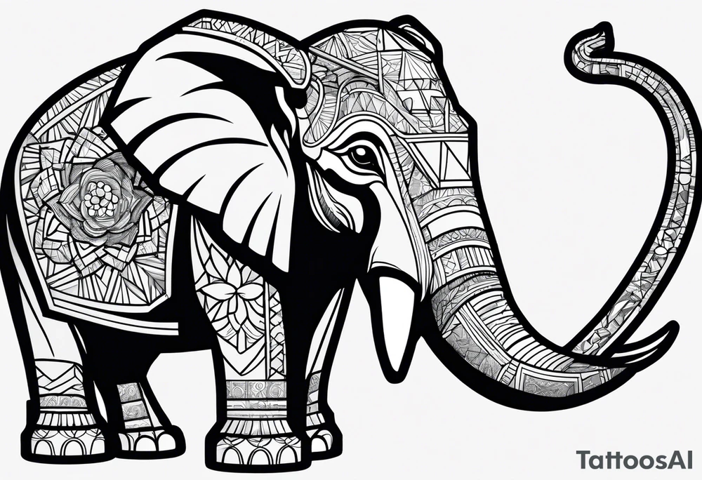 Lego Elephant head tattoo idea