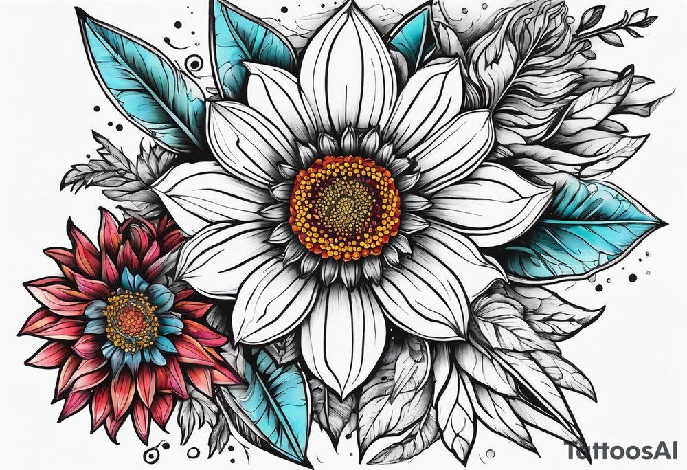 Indian blanket flower arrows tattoo idea