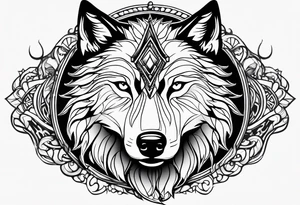 Wolf face tattoo idea