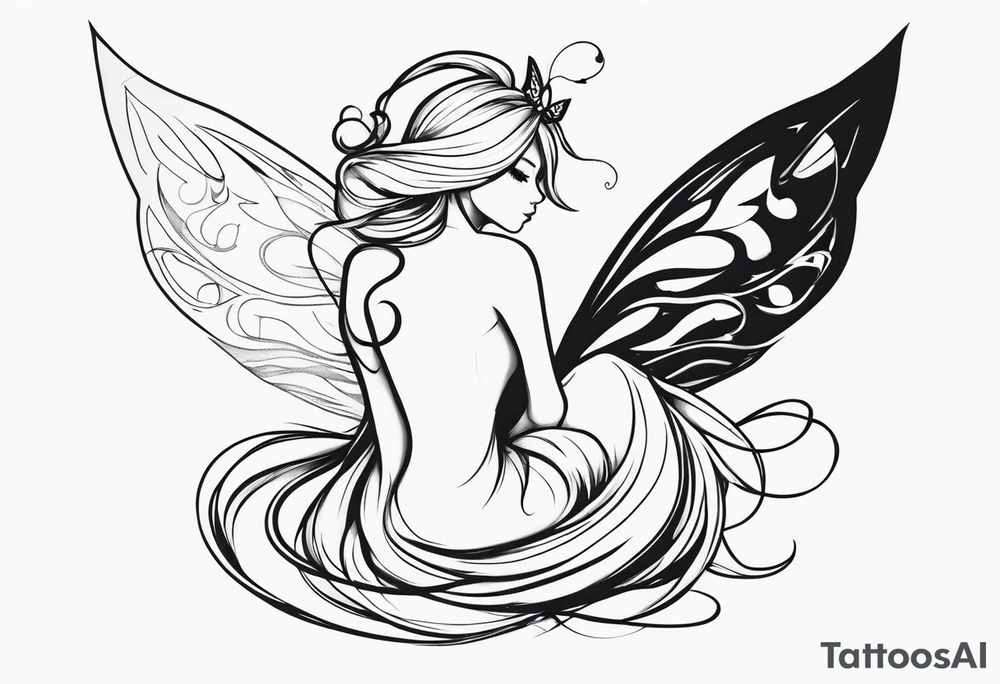 A fairy with a tail tattoo idea