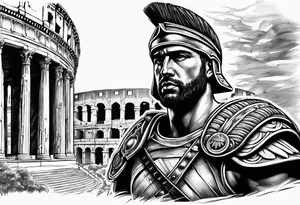 Roman soldier coliseum in background tattoo idea