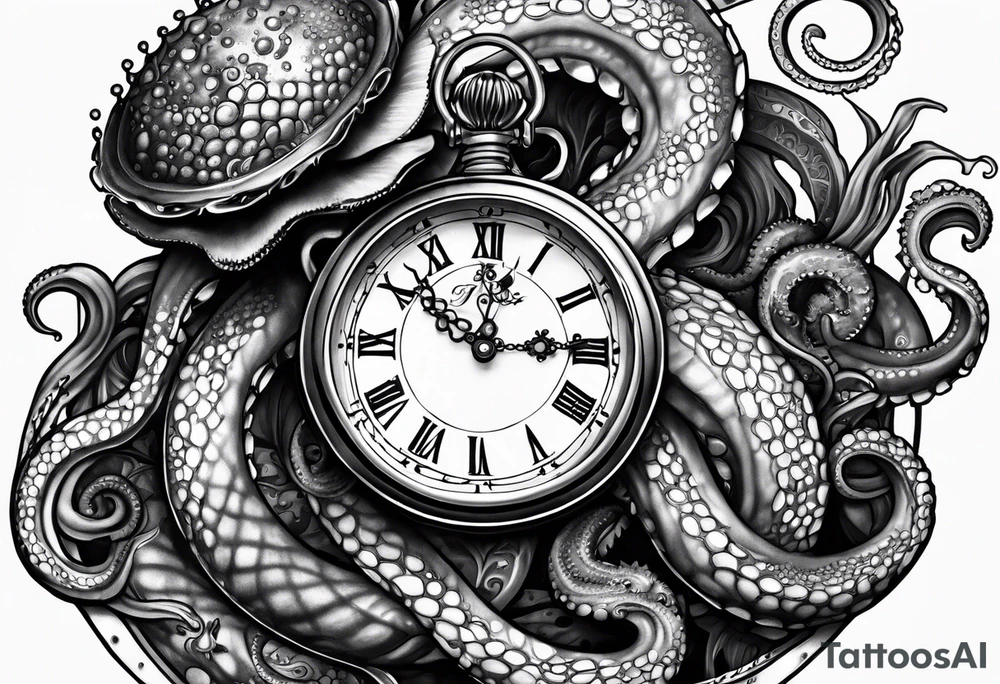 pocket watch attacked by an aggressive octopus tattoo idea pocket watch attacked by an aggressive octopus tattoo idea