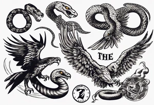 The snake is fighting with an eagle tattoo idea