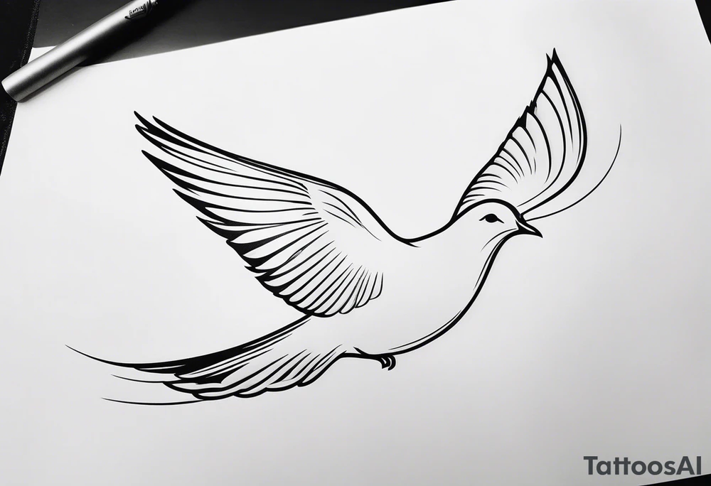 a dove sweeping through the air on a forearm tattoo idea