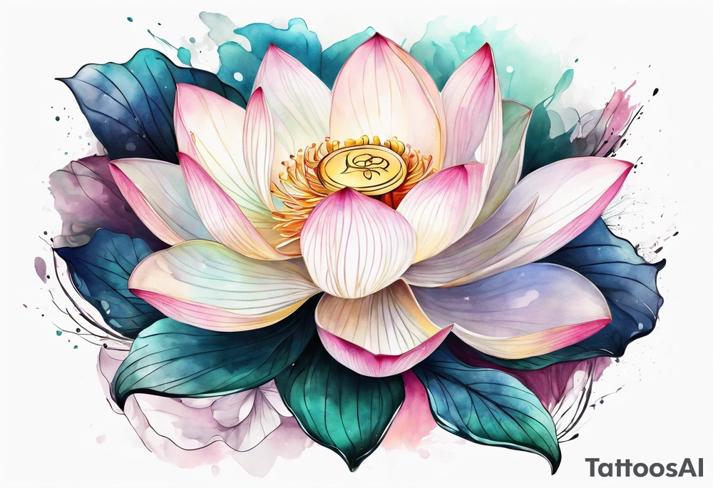 lotus flower  masculine design tattoo idea