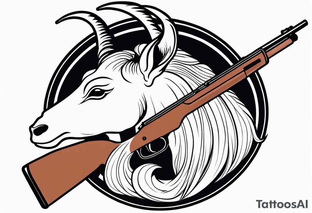 capricorn with sunglasses and shotgun tattoo idea