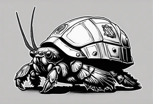 hermit crab wearing a storm trooper helmet tattoo idea