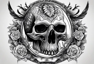 Raven skull tattoo idea