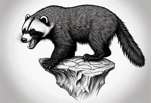 honey badger climbing, claws, arched back tattoo idea