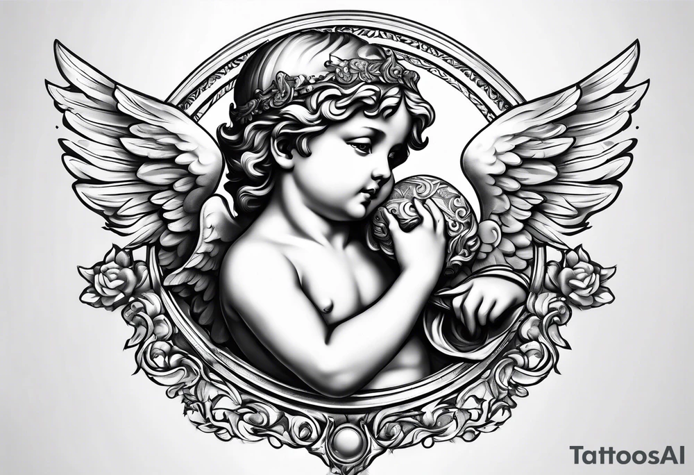 renaissance style cherub tattoo tattoo idea