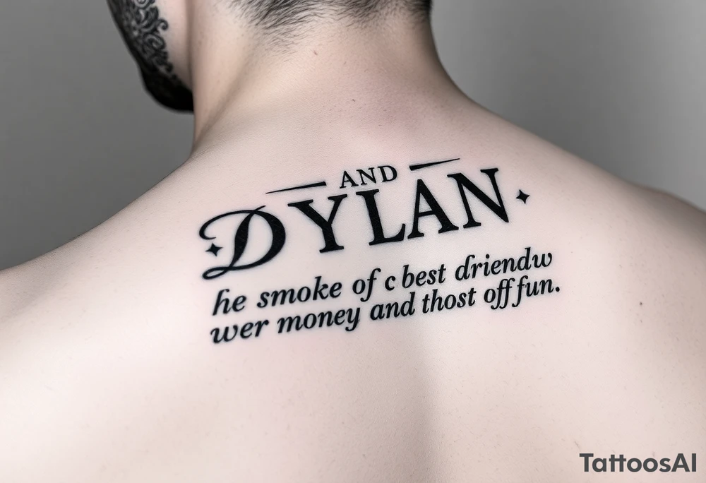 A canvas with the name Dylan and Dominique he is my best friend we smoke get money and have fun tattoo idea