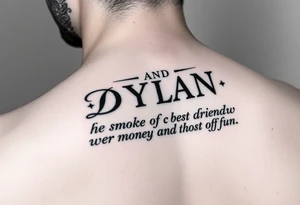 A canvas with the name Dylan and Dominique he is my best friend we smoke get money and have fun tattoo idea