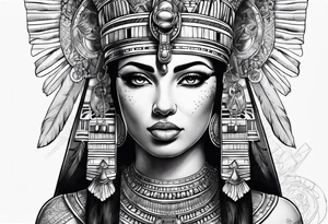 cleopatra with headdress tattoo idea