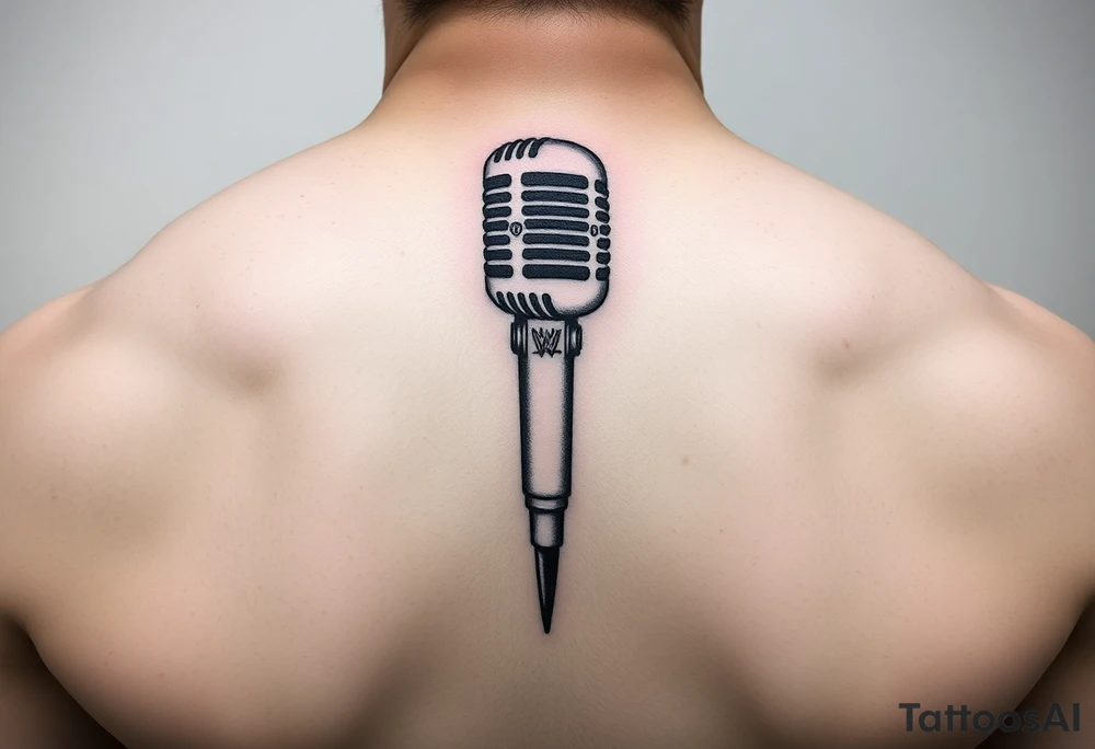 WWE style microphone tattoo idea