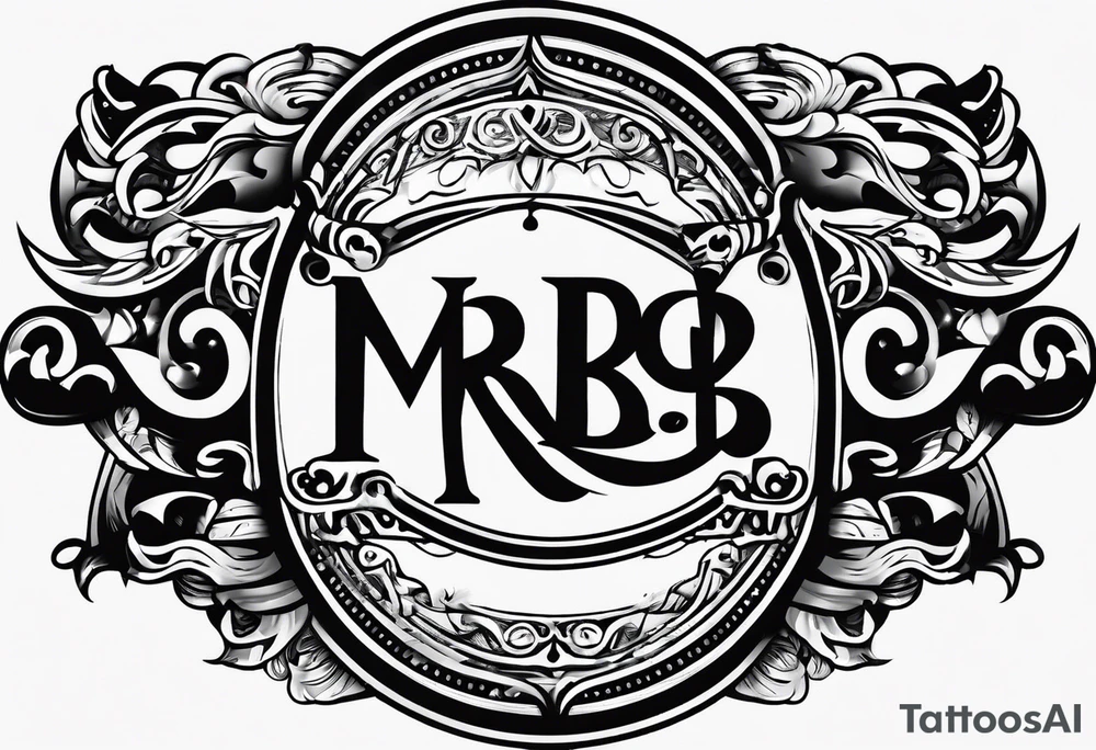 logo "MRBG", written as it is, simple, not fancy tattoo idea