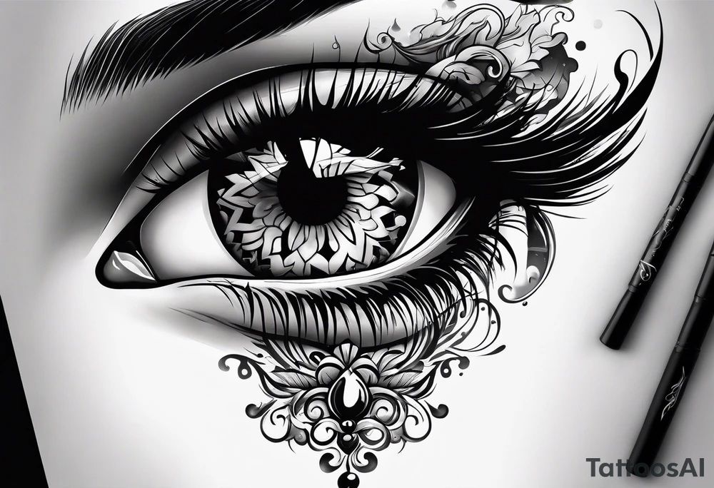 smoke rising from eye tattoo idea