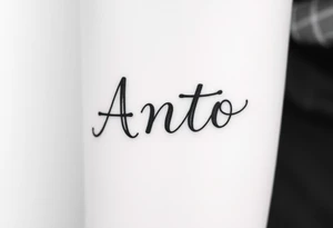 A n t o n i o  stacking the letters up and down on top of eachother tattoo idea
