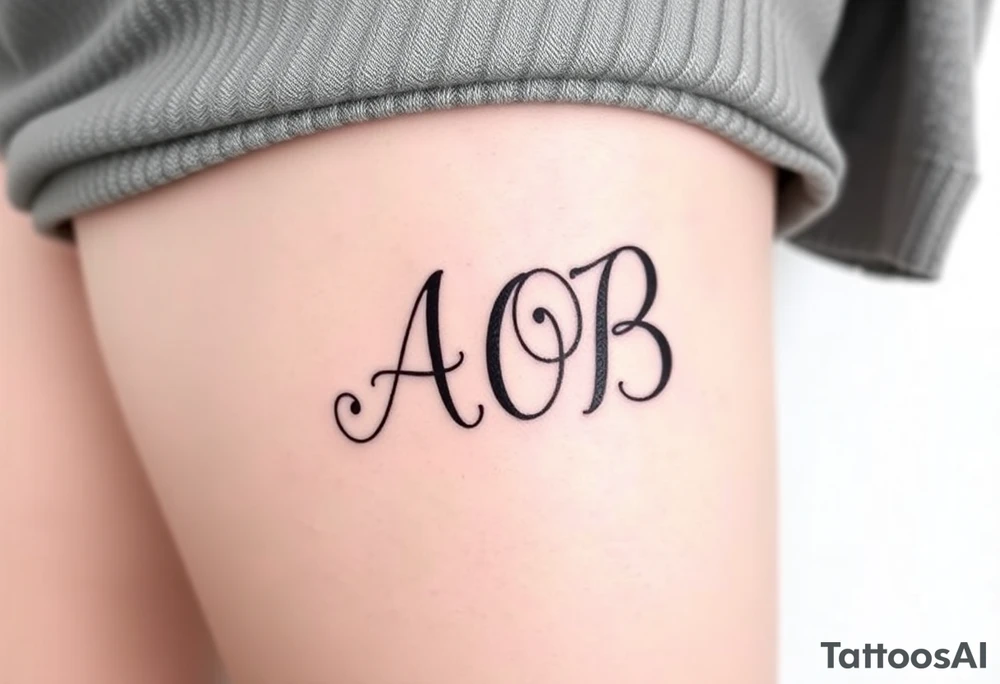 AOB lettering tattoo idea