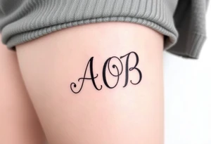 AOB lettering tattoo idea