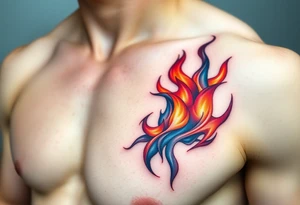 huge and large powerfull flames tattoo idea
