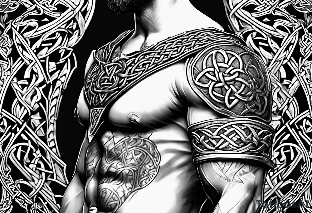 full torso celtic armor thorns tattoo idea