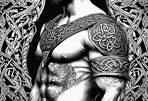 full torso celtic armor thorns tattoo idea