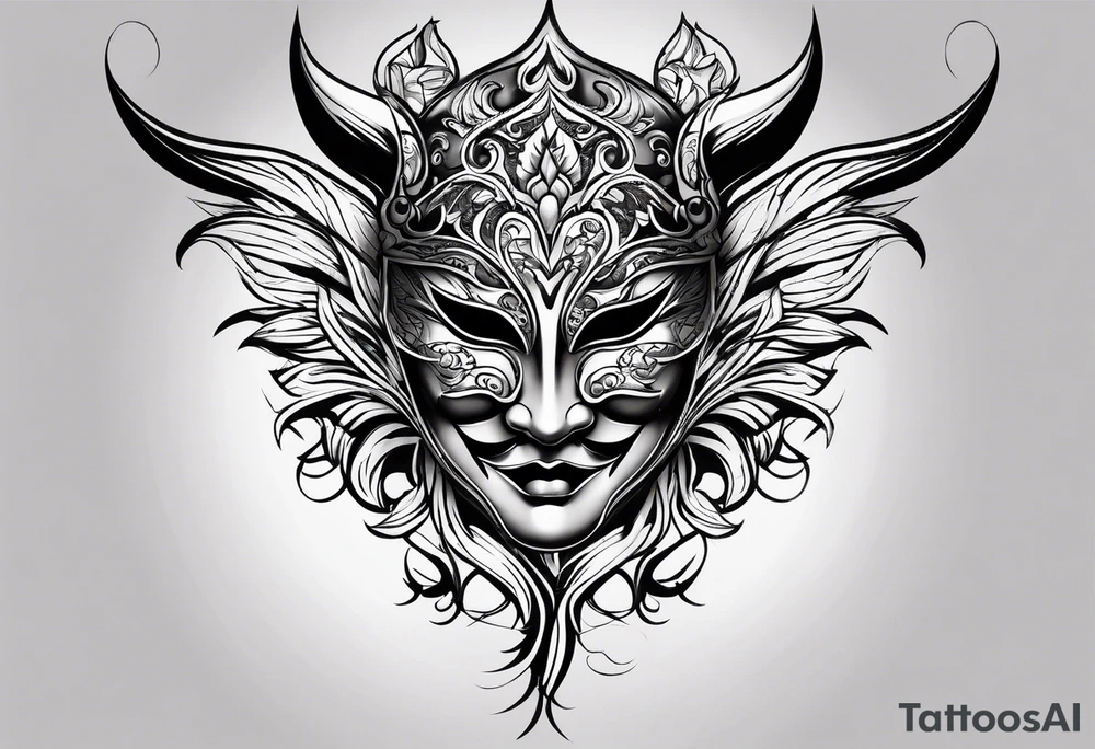 Drama Mask Tattoo Designs for Men tattoo idea