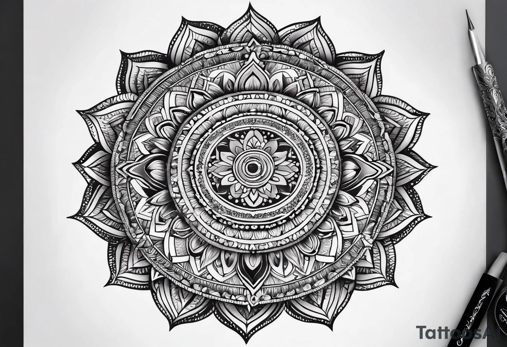 Mandala moon tattoo idea