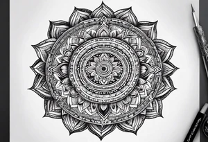 Mandala moon tattoo idea
