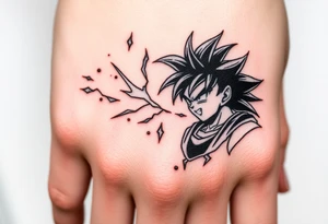 legendary dragonball z scene with energy aura and power effects tattoo idea