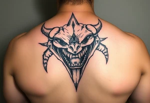 monster of both happy and sad at the same time tattoo idea