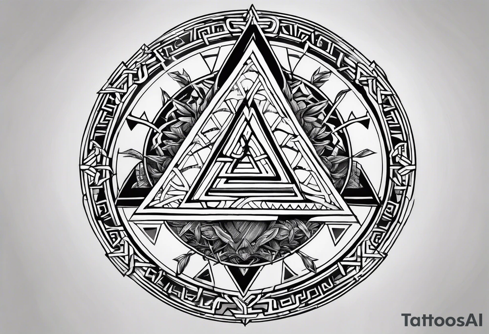 vegvisir valknut breaking tattoo idea