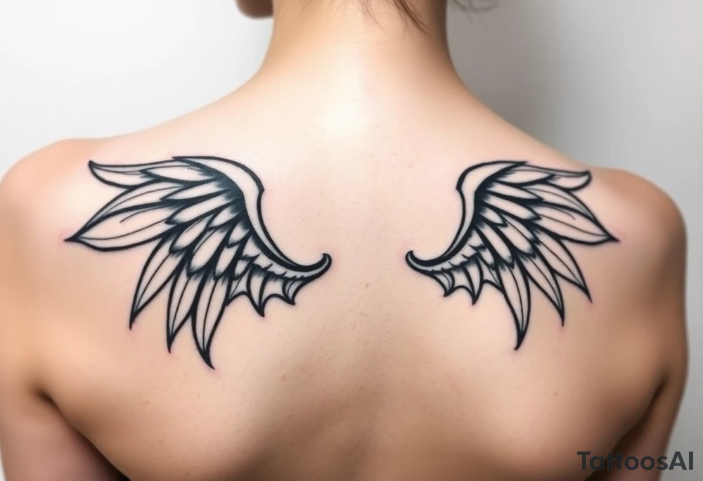 gothic wings small tattoo idea