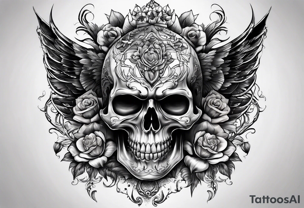 scary nemesis without flowers tattoo idea