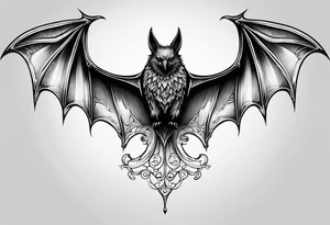 bat with outstretched wings tattoo idea