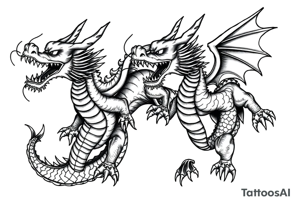 roaring dragons tattoo idea